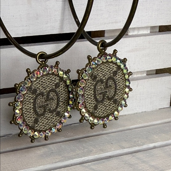 Keep It Gypsy Hoop Earrings with Iridescent Rhinestones - Picture 6 of 9